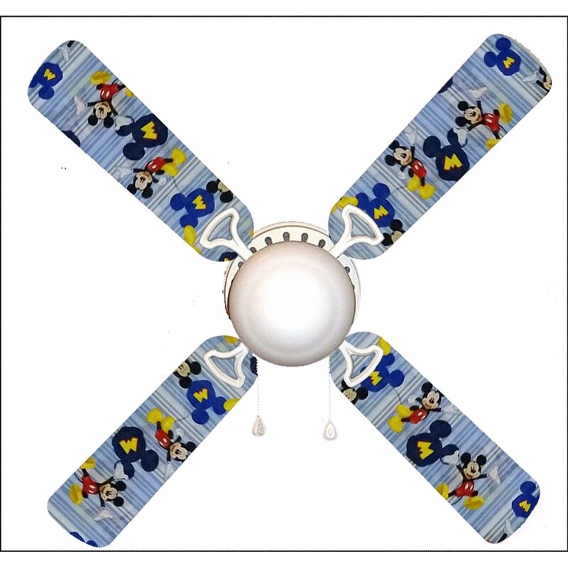 888 Cool Fans 42" Mickey Mouse 4 Blade Ceiling Fan, Light Kit Included